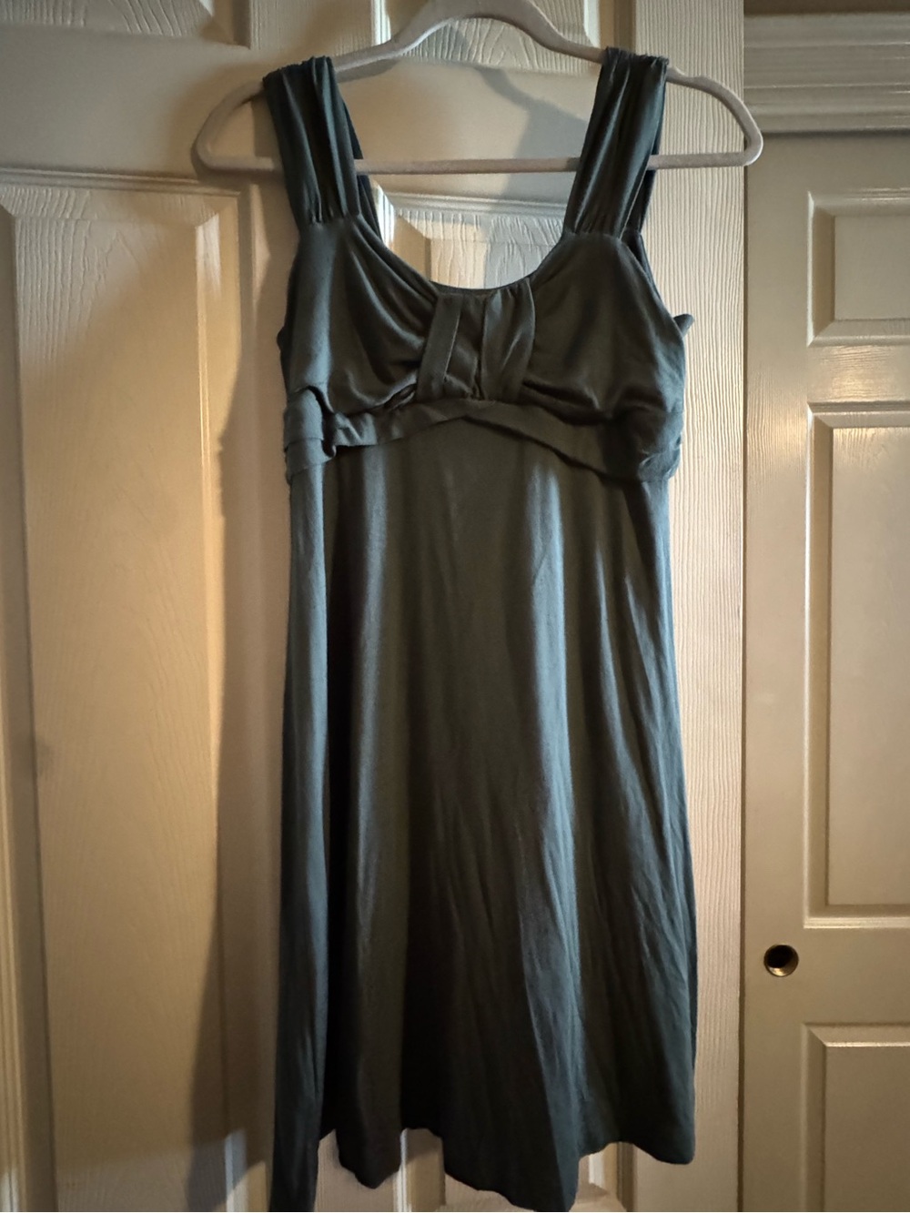 Athleta- Sleeveless Empire-Waist Tank Dress in Olive Green